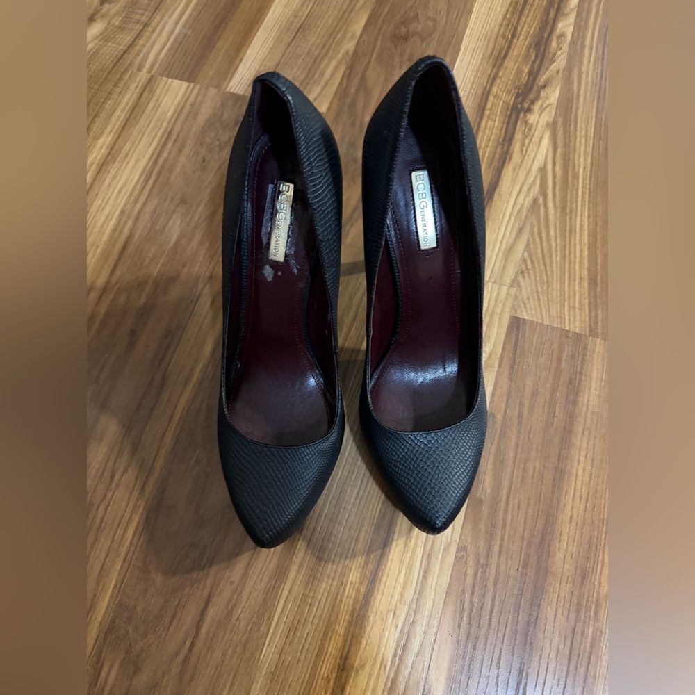 BCBGeneration Black Textured Pointed-Toe Stiletto… - image 2